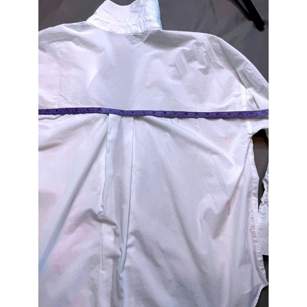 Zara Basic White Oversized Button Down Shirt Long Sleeve Cotton Poplin Large - Picture 11 of 12
